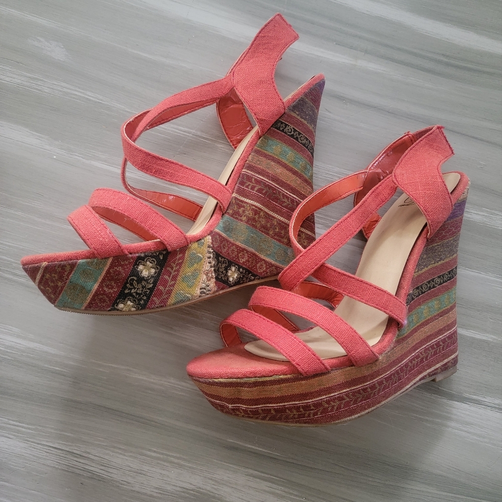 Stylish Multicolor Boho Wedge Sandals